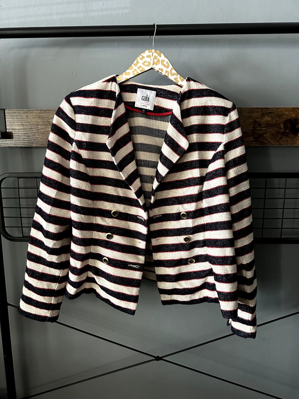CAbi Women's Stripped Button Front Blazer | Size 10